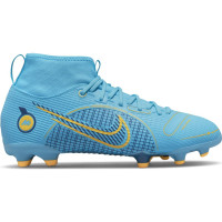 Nike Mercurial Superfly 8 Academy Gras / Kunstgras Voetbalschoenen (MG) Kids Blauw Oranje - KNVBshop.nl