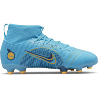 Nike Mercurial Superfly 8 Academy Gras / Kunstgras Voetbalschoenen (MG) Kids Blauw Oranje - KNVBshop.nl