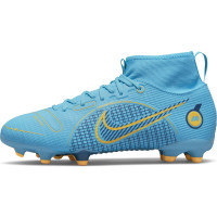 Nike Mercurial Superfly 8 Academy Gras / Kunstgras Voetbalschoenen (MG) Kids Blauw Oranje - KNVBshop.nl