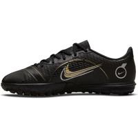 Nike Mercurial Vapor 14 Academy Turf Football Shoes (TF) Kids Black Dark Grey Gold - KNVBshop.nl