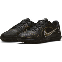 Nike Mercurial Vapor 14 Academy Turf Football Shoes (TF) Kids Black Dark Grey Gold - KNVBshop.nl