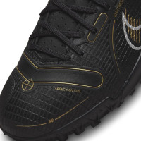 Nike Mercurial Vapor 14 Academy Turf Football Shoes (TF) Kids Black Dark Grey Gold - KNVBshop.nl