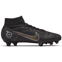 Nike Mercurial Superfly 8 Pro Gras Voetbalschoenen (FG) Zwart Donkergrijs Goud - KNVBshop.nl