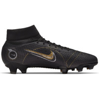 Nike Mercurial Superfly 8 Pro Gras Voetbalschoenen (FG) Zwart Donkergrijs Goud - KNVBshop.nl