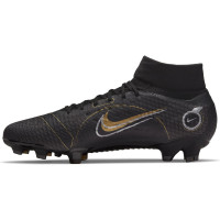 Nike Mercurial Superfly 8 Pro Gras Voetbalschoenen (FG) Zwart Donkergrijs Goud - KNVBshop.nl