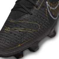 Nike Mercurial Superfly 8 Pro Gras Voetbalschoenen (FG) Zwart Donkergrijs Goud - KNVBshop.nl
