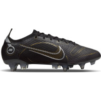 Nike Mercurial Vapor Elite IJzeren-Nop Voetbalschoenen (SG) Anti-Clog Zwart Donkergrijs Goud