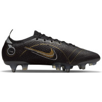 Nike Mercurial Vapor Elite Iron-Nop Football Shoes (SG) Anti-Clog Black Dark Grey Gold