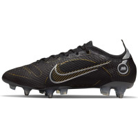 Nike Mercurial Vapor Elite IJzeren-Nop Voetbalschoenen (SG) Anti-Clog Zwart Donkergrijs Goud