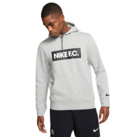Nike F.C. Essential Trainingspak Fleece Hoodie Donkergrijs Wit Zwart