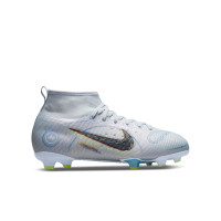 Nike Mercurial Superfly Pro Grass Football Shoes (FG) Kids Grey Dark Blue