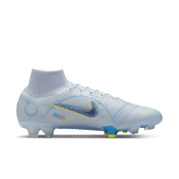 Nike Mercurial Superfly 8 Elite Gras Voetbalschoenen (FG) Grijs Felblauw Geel