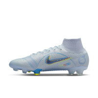 Nike Mercurial Superfly 8 Elite Gras Voetbalschoenen (FG) Grijs Felblauw Geel