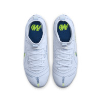 Nike Mercurial Superfly 8 Academy Gras / Kunstgras Voetbalschoenen (MG) Kids Grijs Donkerblauw Geel