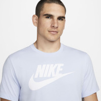 Nike NSW Icon Futura T-Shirt Lichtblauw Wit