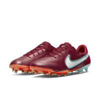 Nike Tiempo Legend 9 Elite Gras Voetbalschoenen (FG) Rood Wit Turquoise Oranje