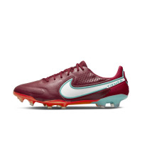 Nike Tiempo Legend 9 Elite Gras Voetbalschoenen (FG) Rood Wit Turquoise Oranje