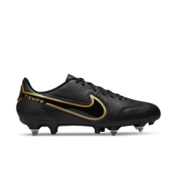 Nike Tiempo Legend 9 Academy Anti-Clog IJzeren-Nop Voetbalschoenen (SG) Zwart Donkergrijs Goud