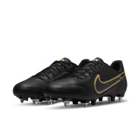 Nike Tiempo Legend 9 Academy Anti-Clog IJzeren-Nop Voetbalschoenen (SG) Zwart Donkergrijs Goud