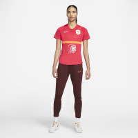 Nike Nederland Academy Pro Trainingsshirt 2022-2023 Dames Rood Oranje Wit