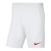 Nike Park III Kids Football Shorts White Red