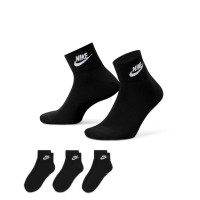 Nike Sportswear Everyday Essential Korte Sportsokken 3-Pack Zwart Wit