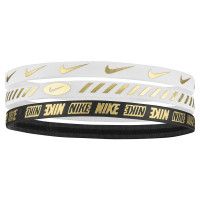Nike Haarbanden Dames 3-Pack Metallic Wit Zwart