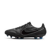 Nike Tiempo Legend Elite 9 Gras Voetbalschoenen (FG) Zwart Grijs Wit