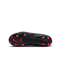 Nike Phantom GT2 Academy Gras / Kunstgras Voetbalschoenen (MG) Kids Zwart Grijs Rood