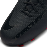 Nike Phantom GT2 Academy Gras / Kunstgras Voetbalschoenen (MG) Kids Zwart Grijs Rood