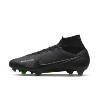 Nike Zoom Mercurial Superfly Elite 9 Grass Football Shoes (FG) Black Grey Neon Yellow