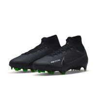 Nike Zoom Mercurial Superfly Elite 9 Grass Football Shoes (FG) Black Grey Neon Yellow