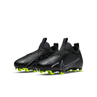 Nike Zoom Mercurial Vapor 15 Academy Laceless Grass/Artificial Grass Football Shoes (MG) Kids Black Grey Neon Yellow
