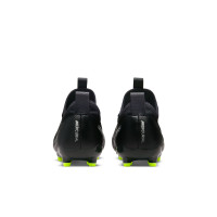 Nike Zoom Mercurial Vapor 15 Academy Laceless Grass/Artificial Grass Football Shoes (MG) Kids Black Grey Neon Yellow