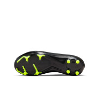 Nike Zoom Mercurial Vapor 15 Academy Laceless Grass/Artificial Grass Football Shoes (MG) Kids Black Grey Neon Yellow