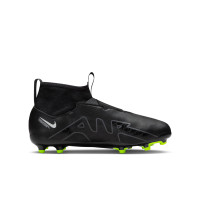 Nike Zoom Mercurial Superfly 9 Academy Laceless Grass/Artificial Grass Football Shoes (MG) Kids Black Grey Neon Yellow