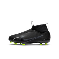 Nike Zoom Mercurial Superfly 9 Academy Laceless Grass/Artificial Grass Football Shoes (MG) Kids Black Grey Neon Yellow