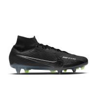 Nike Zoom Mercurial Superfly 9 Elite IJzeren-Nop Voetbalschoenen (SG) Anti-Clog Zwart Grijs Neon Geel