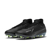 Nike Zoom Mercurial Superfly Elite 9 Iron-stud Football Shoes (SG) Anti-Clog Black Grey Neon Yellow