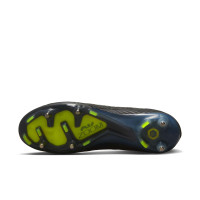 Nike Zoom Mercurial Vapor Elite 15 Iron-stud Football Shoes (SG) Anti-Clog Black Grey Neon Yellow