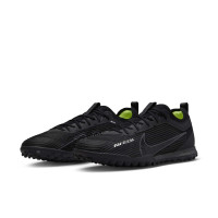 Nike Zoom Mercurial Vapor 15 Pro Turf Voetbalschoenen (TF) Zwart Grijs Felgeel