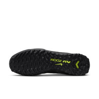 Nike Zoom Mercurial Vapor 15 Pro Turf Voetbalschoenen (TF) Zwart Grijs Felgeel