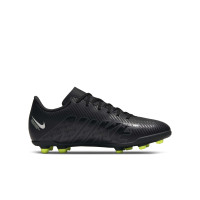 Nike Mercurial Vapor 15 Club Grass/ Artificial Grass Football Shoes (MG) Kids Black Grey Neon Yellow