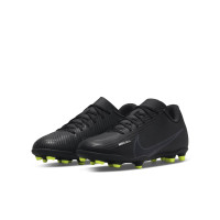 Nike Mercurial Vapor 15 Club Grass/ Artificial Grass Football Shoes (MG) Kids Black Grey Neon Yellow