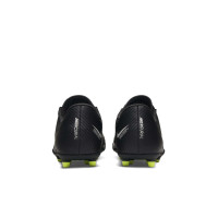 Nike Mercurial Vapor 15 Club Grass/ Artificial Grass Football Shoes (MG) Kids Black Grey Neon Yellow