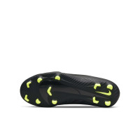 Nike Mercurial Vapor 15 Club Grass/ Artificial Grass Football Shoes (MG) Kids Black Grey Neon Yellow