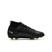 Nike Mercurial Superfly Club 9 Grass/ Artificial Grass Football Shoes (MG) Kids Black Grey White Neon Yellow