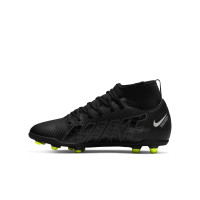 Nike Mercurial Superfly Club 9 Gras / Kunstgras Voetbalschoenen (MG) Kids Zwart Grijs Wit Neon Geel