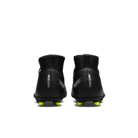 Nike Mercurial Superfly Club 9 Gras / Kunstgras Voetbalschoenen (MG) Kids Zwart Grijs Wit Neon Geel