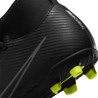 Nike Mercurial Superfly Club 9 Grass/ Artificial Grass Football Shoes (MG) Kids Black Grey White Neon Yellow